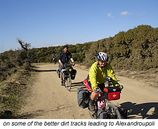 cycling on dirt roads near Alexandroupoli in Greece