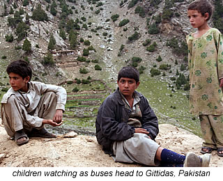 children on the way to barbusar pass in kaghan valley pakistan