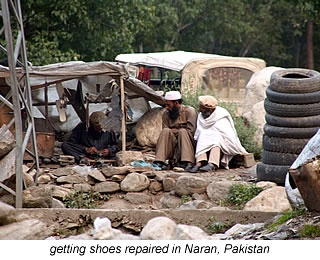 waiting for the shoes to be fixed in Naran